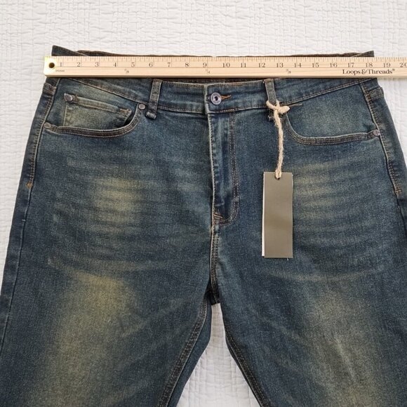 NWT Smith & Mills Denim Blue Jeans Stretch Men’s 38 x 32 Tailored Medium Wash - Picture 14 of 16